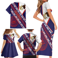 American Samoa Flag Day Family Matching Short Sleeve Bodycon Dress and Hawaiian Shirt Polynesian Tribal Tattoo Eagle Art LT19 - Polynesian Pride