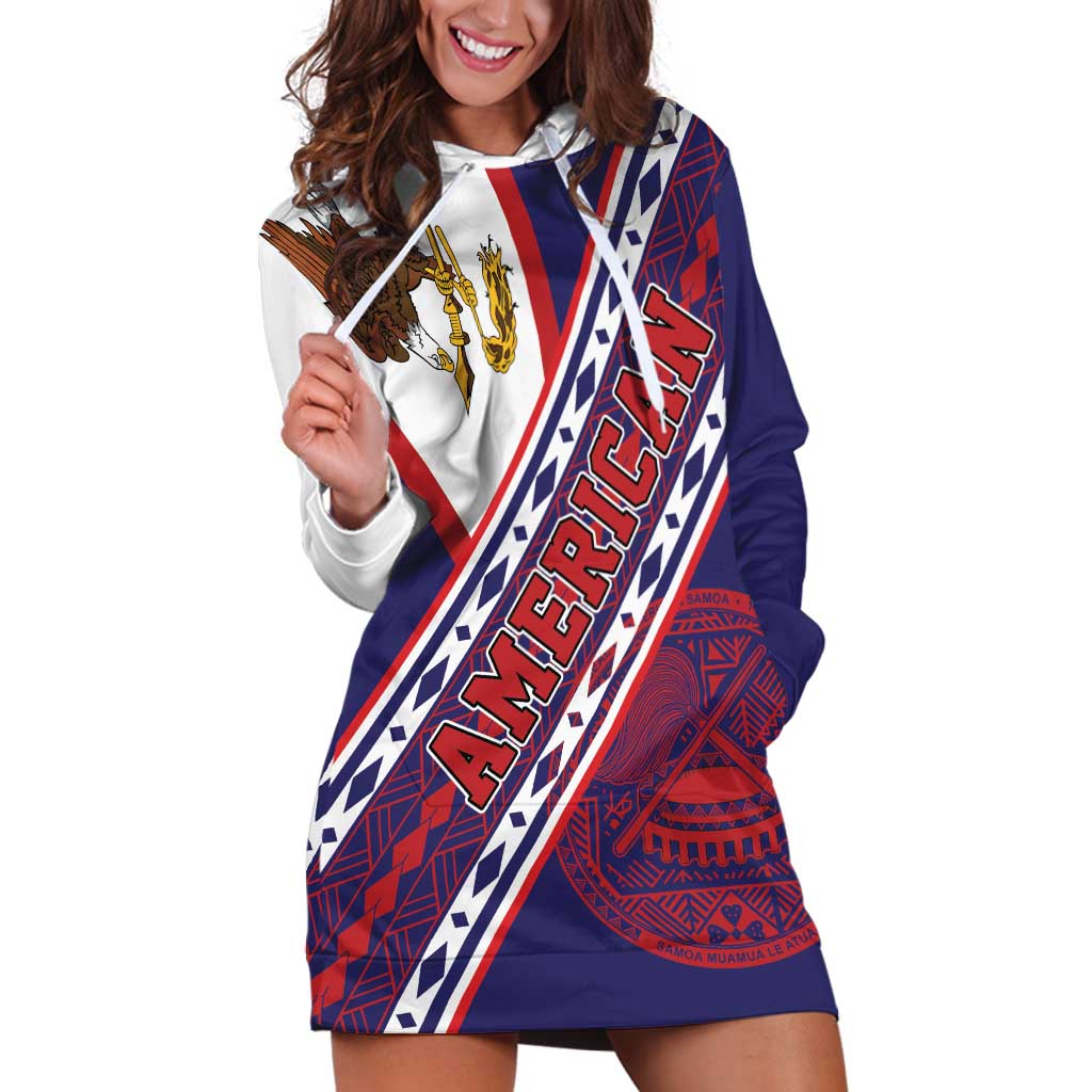 American Samoa Flag Day Hoodie Dress Polynesian Tribal Tattoo Eagle Art