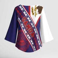 American Samoa Flag Day Kimono Sleeve Blouse Polynesian Tribal Tattoo Eagle Art