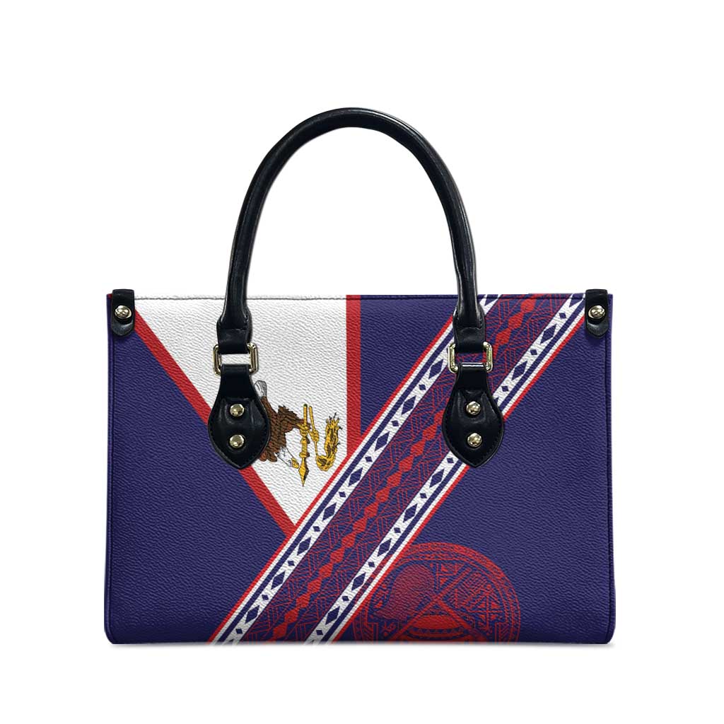 American Samoa Flag Day Leather Bag Polynesian Tribal Tattoo Eagle Art