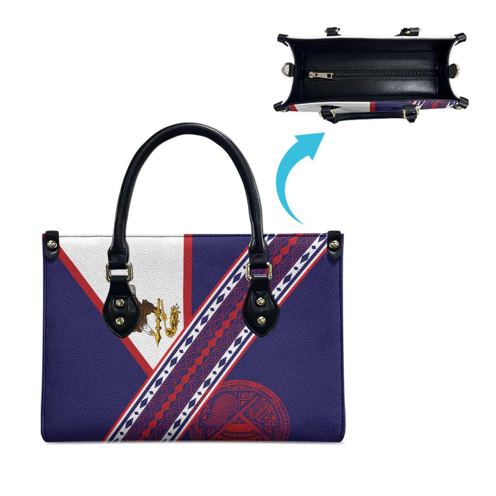 American Samoa Flag Day Leather Bag Polynesian Tribal Tattoo Eagle Art
