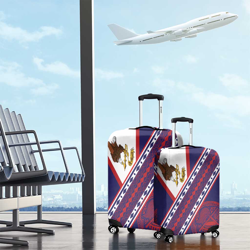 American Samoa Flag Day Luggage Cover Polynesian Tribal Tattoo Eagle Art