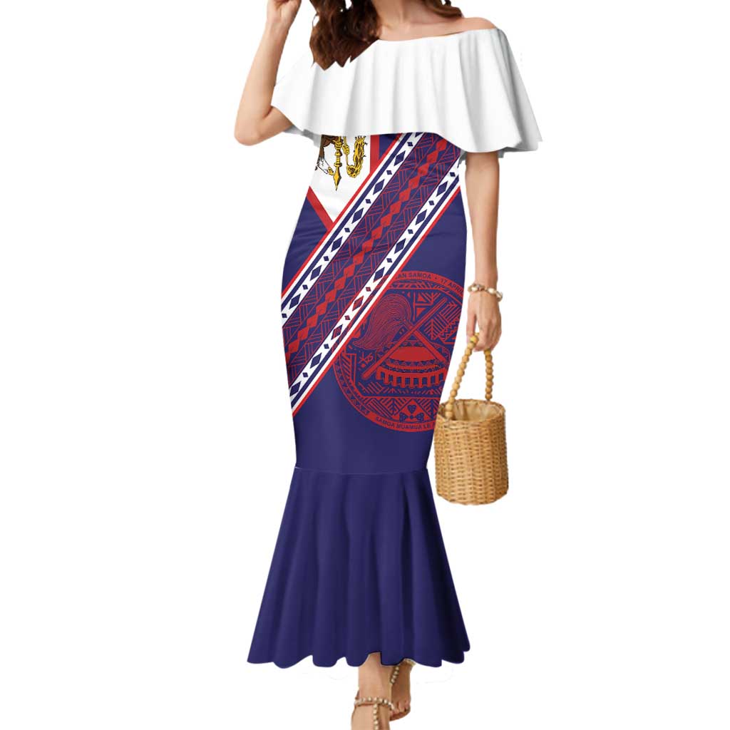 American Samoa Flag Day Mermaid Dress Polynesian Tribal Tattoo Eagle Art