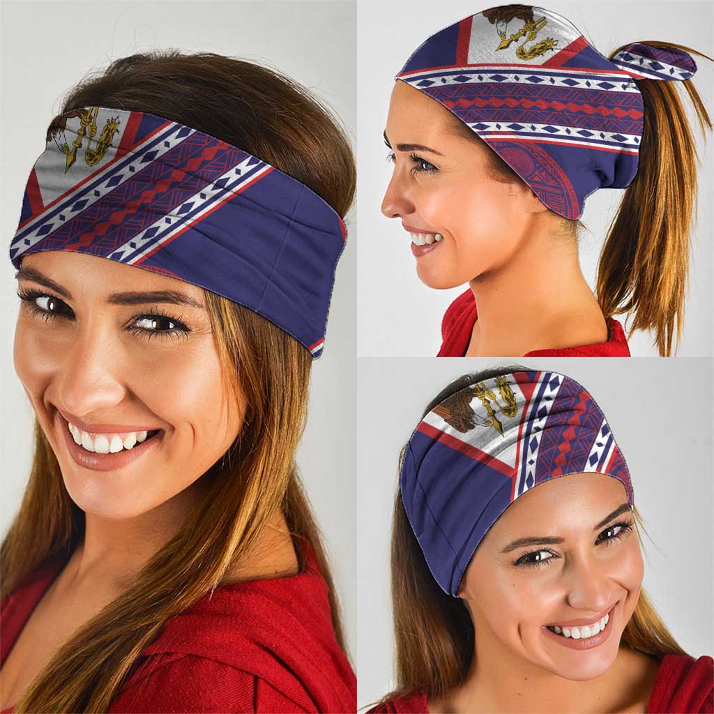 American Samoa Flag Day Neck Gaiter Polynesian Tribal Tattoo Eagle Art