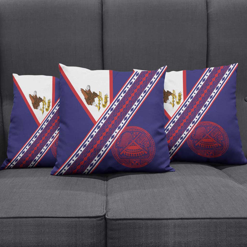 American Samoa Flag Day Pillow Cover Polynesian Tribal Tattoo Eagle Art