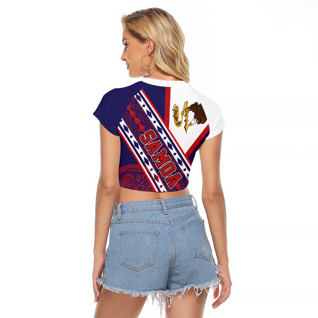 American Samoa Flag Day Raglan Cropped T Shirt Polynesian Tribal Tattoo Eagle Art