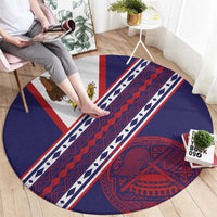 American Samoa Flag Day Round Carpet Polynesian Tribal Tattoo Eagle Art