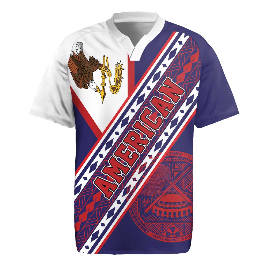 American Samoa Flag Day Rugby Jersey Polynesian Tribal Tattoo Eagle Art