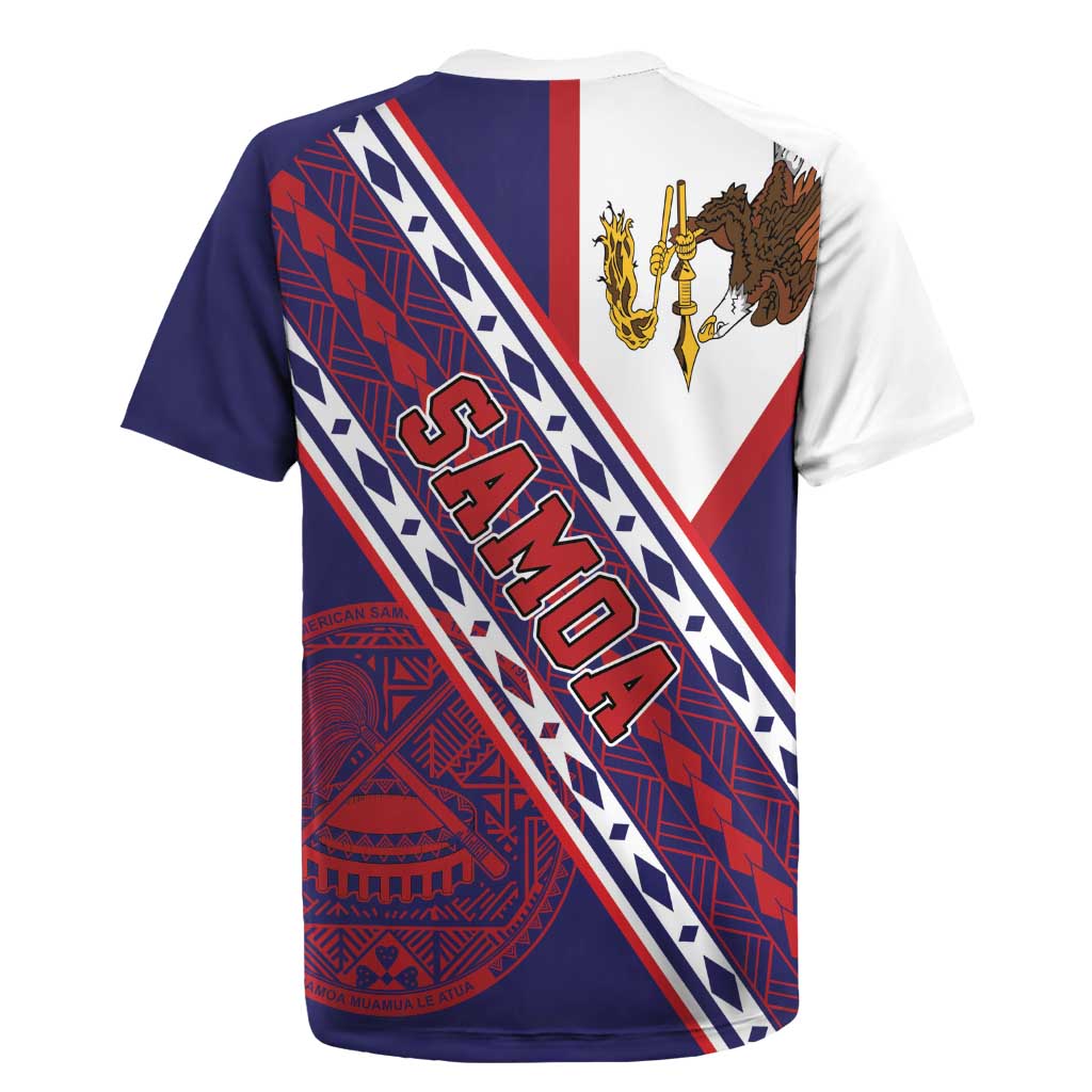 American Samoa Flag Day Rugby Jersey Polynesian Tribal Tattoo Eagle Art