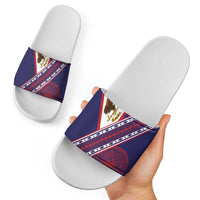 American Samoa Flag Day Slide Sandals Polynesian Tribal Tattoo Eagle Art