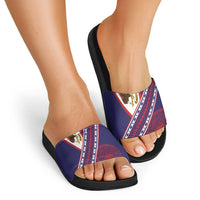 American Samoa Flag Day Slide Sandals Polynesian Tribal Tattoo Eagle Art