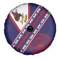 American Samoa Flag Day Spare Tire Cover Polynesian Tribal Tattoo Eagle Art