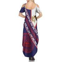 American Samoa Flag Day Summer Maxi Dress Polynesian Tribal Tattoo Eagle Art