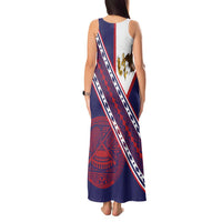 American Samoa Flag Day Tank Maxi Dress Polynesian Tribal Tattoo Eagle Art