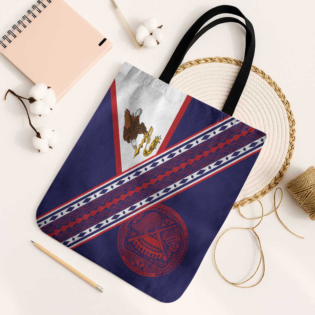 American Samoa Flag Day Tote Bag Polynesian Tribal Tattoo Eagle Art