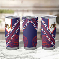 American Samoa Flag Day Tumbler Cup Polynesian Tribal Tattoo Eagle Art