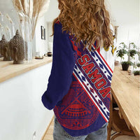 American Samoa Flag Day Women Casual Shirt Polynesian Tribal Tattoo Eagle Art
