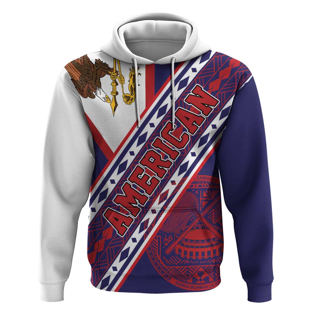 American Samoa Flag Day Zip Hoodie Polynesian Tribal Tattoo Eagle Art