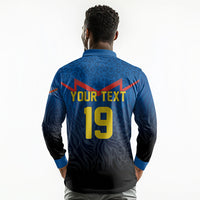 Custom World Football 2026 DR Congo Long Sleeve Polo Shirt Les Leopards Coupe du Monde Glory