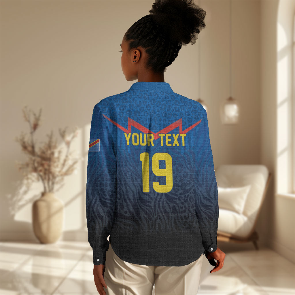Custom World Football 2026 DR Congo Women Casual Shirt Les Leopards Coupe du Monde Glory