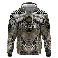 Aotearoa Iwi Waikato Tainui Personalised Hoodie Maori Kowhaiwhai Pattern LT19 Pullover Hoodie Dark Yellow - Polynesian Pride