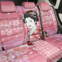 Japanese Geisha Cherry Blossom Back Car Seat Cover Pink Palaka Hawaii Pattern Fusion Design