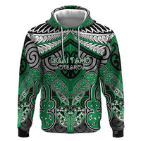 Aotearoa Iwi Ngai Tahu Personalised Hoodie Maori Kowhaiwhai Pattern LT19 Pullover Hoodie Green - Polynesian Pride