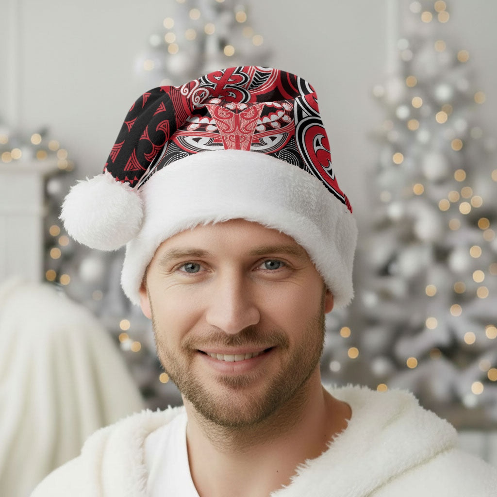 Aotearoa Iwi Te Arawa Personalised Christmas Santa Hat Maori Kowhaiwhai Pattern LT19 - Polynesian Pride