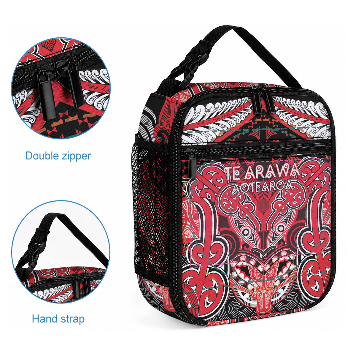 Aotearoa Iwi Te Arawa Lunch Bag Maori Kowhaiwhai Pattern LT19 - Polynesian Pride