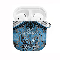 Aotearoa Iwi Ngati Kahungunu AirPods Case Maori Kowhaiwhai Pattern LT19 Blue - Polynesian Pride