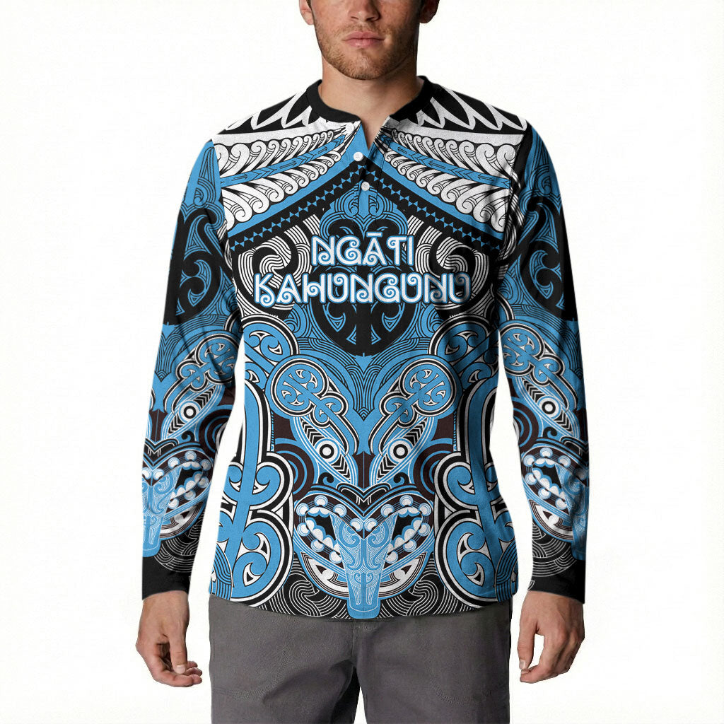 Aotearoa Iwi Ngati Kahungunu Personalised Button Sweatshirt Maori Kowhaiwhai Pattern LT19 - Polynesian Pride