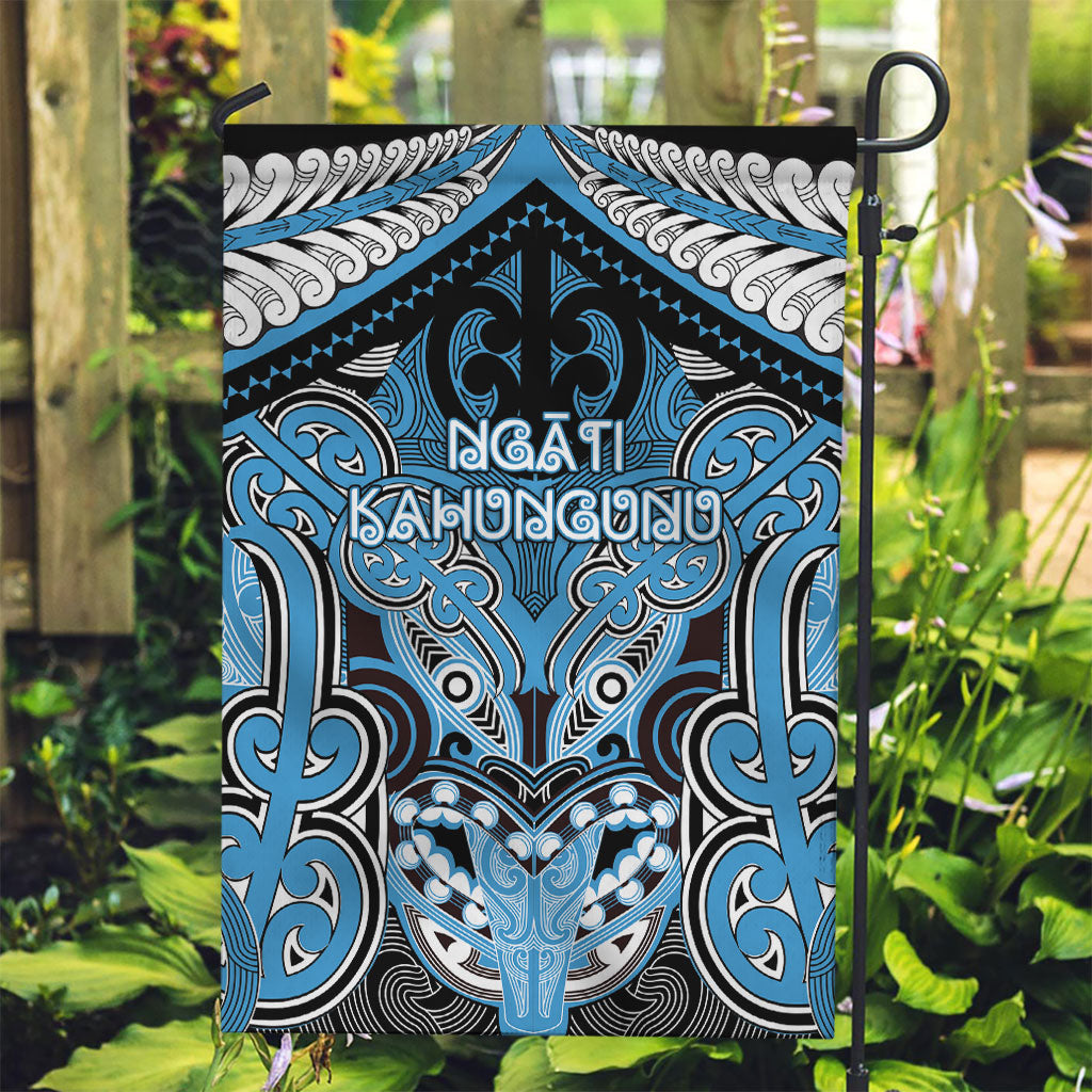 Aotearoa Iwi Ngati Kahungunu Garden Flag Maori Kowhaiwhai Pattern LT19 Garden Flag Blue - Polynesian Pride