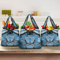 Aotearoa Iwi Ngati Kahungunu Grocery Bag Maori Kowhaiwhai Pattern LT19 3-pack One Size Blue - Polynesian Pride