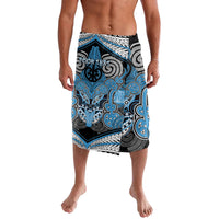 Aotearoa Iwi Ngati Kahungunu Personalised Lavalava Maori Kowhaiwhai Pattern LT19 Blue - Polynesian Pride