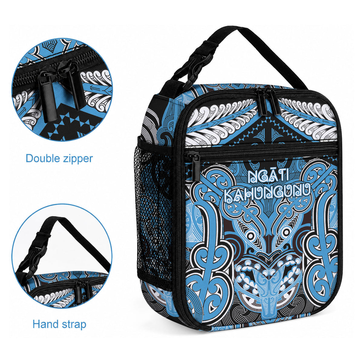 Aotearoa Iwi Ngati Kahungunu Lunch Bag Maori Kowhaiwhai Pattern LT19 - Polynesian Pride