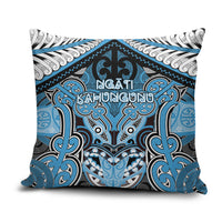 Aotearoa Iwi Ngati Kahungunu Pillow Cover Maori Kowhaiwhai Pattern LT19 Blue - Polynesian Pride