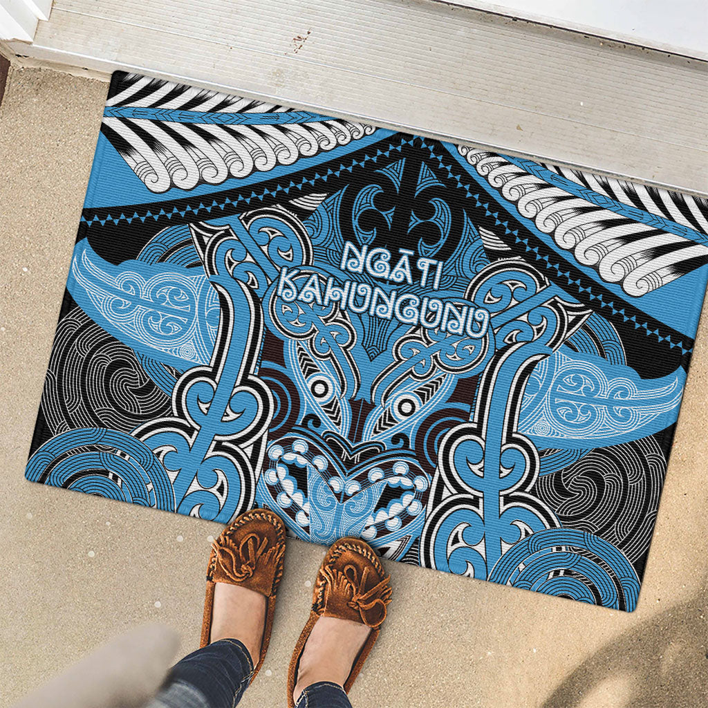 Aotearoa Iwi Ngati Kahungunu Rubber Doormat Maori Kowhaiwhai Pattern LT19 - Polynesian Pride