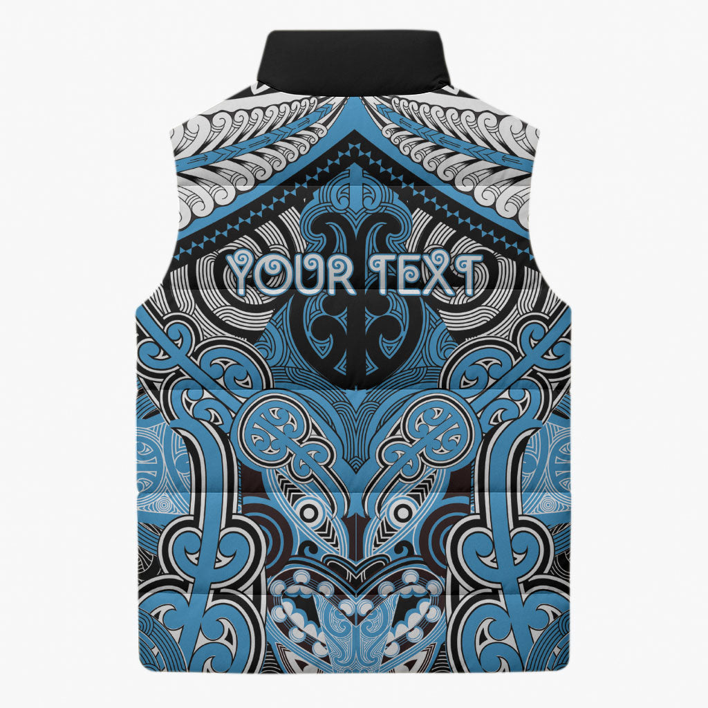 Aotearoa Iwi Ngati Kahungunu Personalised Sleeveless Puffer Jacket Maori Kowhaiwhai Pattern LT19 - Polynesian Pride