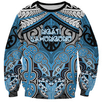 Aotearoa Iwi Ngati Kahungunu Personalised Sweatshirt Maori Kowhaiwhai Pattern LT19 Unisex Blue - Polynesian Pride
