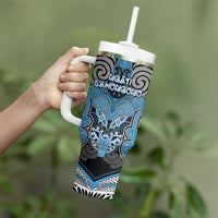 Aotearoa Iwi Ngati Kahungunu Personalised Tumbler With Handle Maori Kowhaiwhai Pattern LT19 - Polynesian Pride
