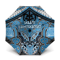 Aotearoa Iwi Ngati Kahungunu Umbrella Maori Kowhaiwhai Pattern LT19 One Size Folded 11.42 inch Opened Diameter 37.4 inch Blue - Polynesian Pride