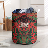 Aotearoa Iwi Tuhoe Laundry Basket Maori Kowhaiwhai Pattern LT19 Red - Polynesian Pride