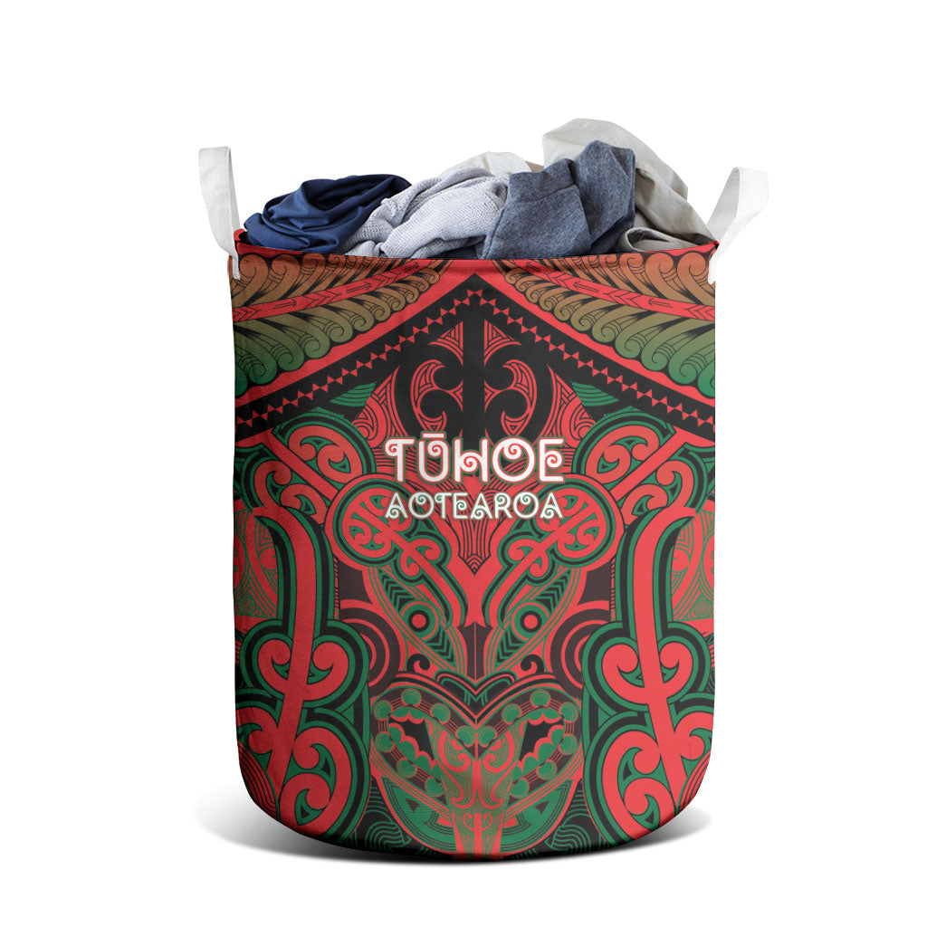 Aotearoa Iwi Tuhoe Laundry Basket Maori Kowhaiwhai Pattern LT19 - Polynesian Pride