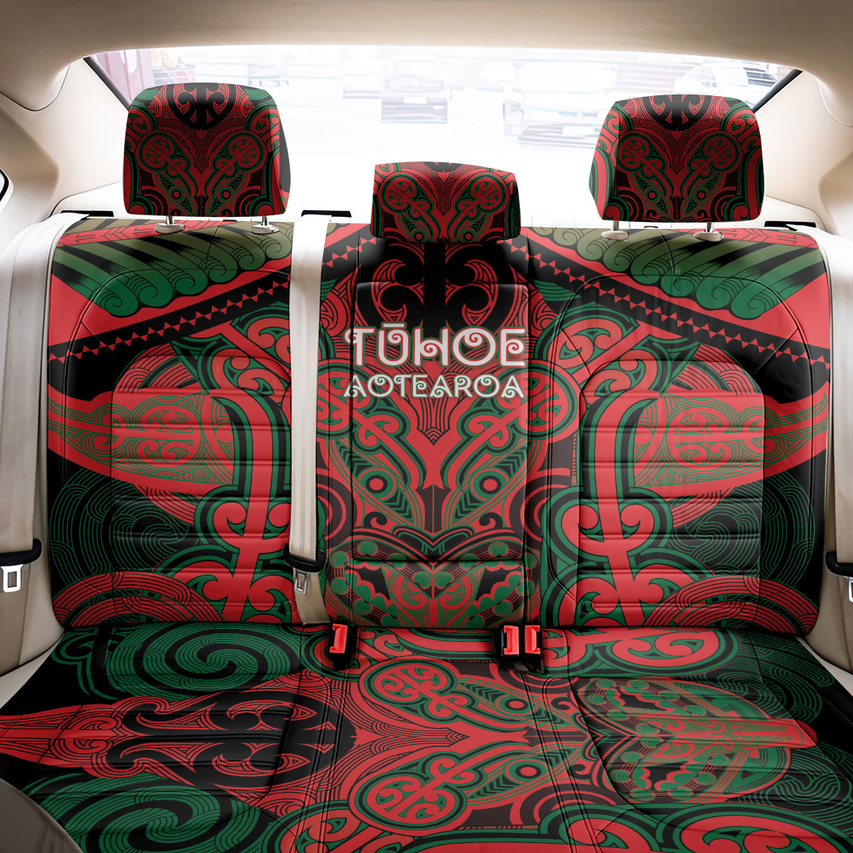 Aotearoa Iwi Tuhoe Back Car Seat Cover Maori Kowhaiwhai Pattern LT19 - Polynesian Pride