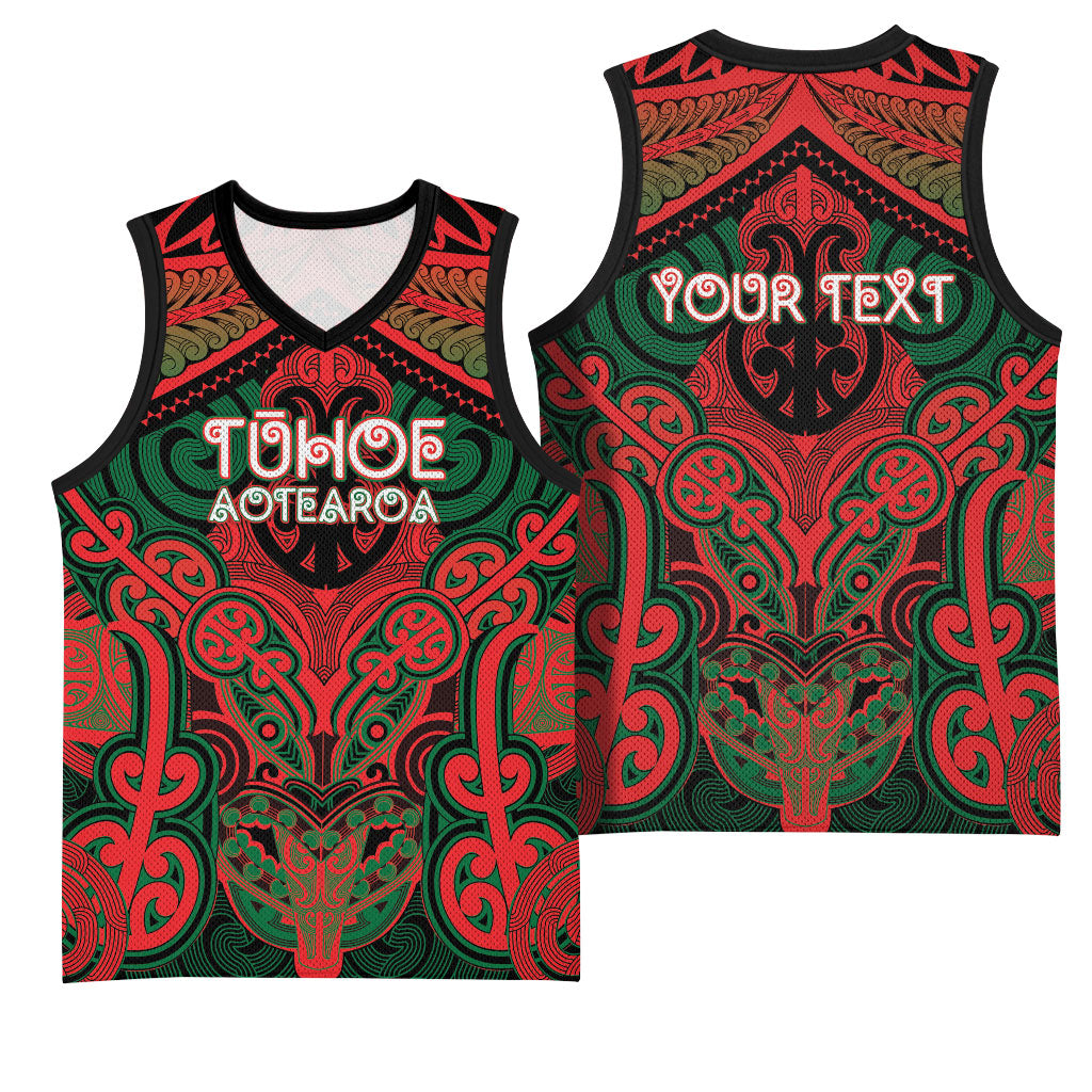 Aotearoa Iwi Tuhoe Personalised Basketball Jersey Maori Kowhaiwhai Pattern LT19 - Polynesian Pride