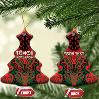 Aotearoa Iwi Tuhoe Personalised Ceramic Ornament Maori Kowhaiwhai Pattern LT19 Christmas Tree Red - Polynesian Pride