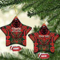 Aotearoa Iwi Tuhoe Personalised Ceramic Ornament Maori Kowhaiwhai Pattern LT19 Star Red - Polynesian Pride
