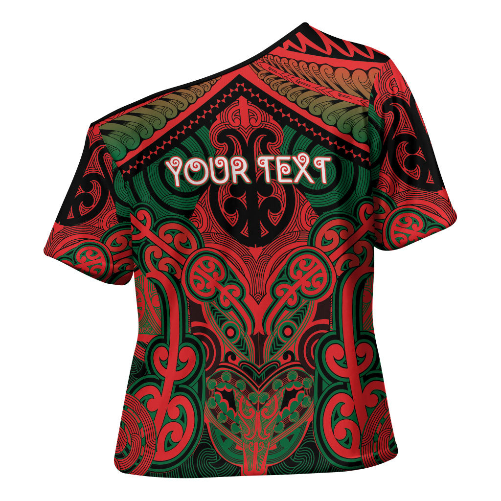 Aotearoa Iwi Tuhoe Personalised Cross Shoulder Shirt Maori Kowhaiwhai Pattern LT19 - Polynesian Pride