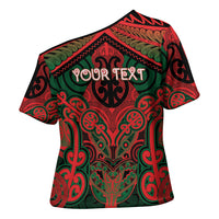 Aotearoa Iwi Tuhoe Personalised Cross Shoulder Shirt Maori Kowhaiwhai Pattern LT19 - Polynesian Pride