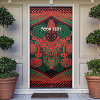 Aotearoa Iwi Tuhoe Personalised Door Cover Maori Kowhaiwhai Pattern LT19 Red - Polynesian Pride
